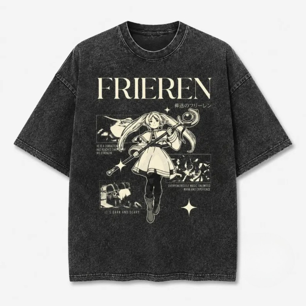 Acid Wash Vintage Graphic T Shirt - Camiseta de gran tamaño con efecto